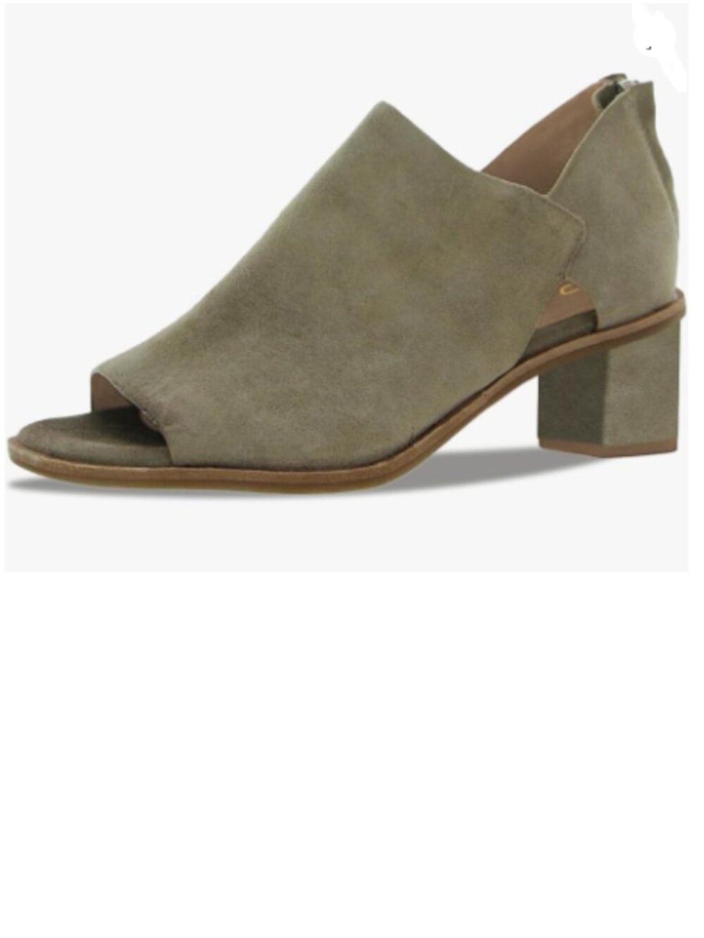 YDN Olive Peep Toe Booties Low Block Heels Back Zipper Sandal Ankle Boots Shoes